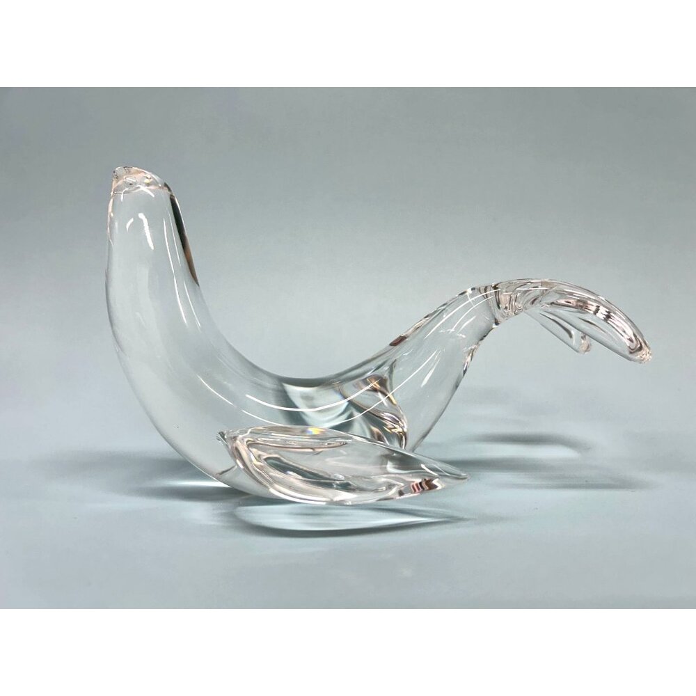 STEUBEN Seal Crystal Sculpture Figurine Vintage 1960's Signed
